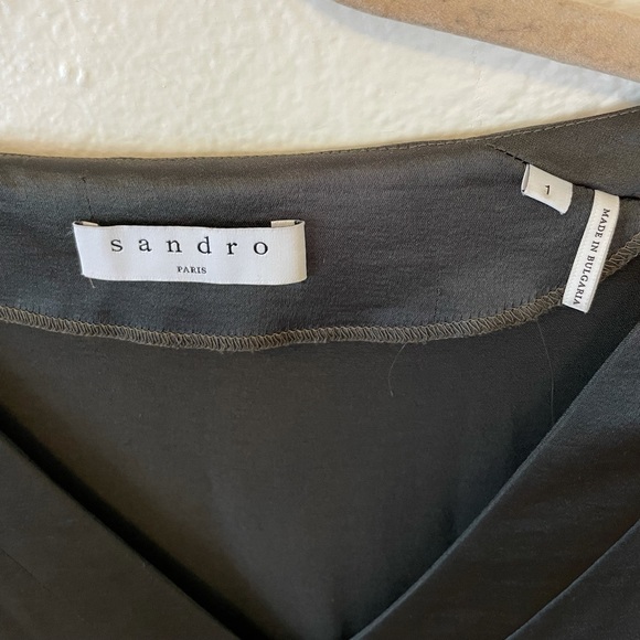 Sandro belted Satin dress - Picture 4 of 4